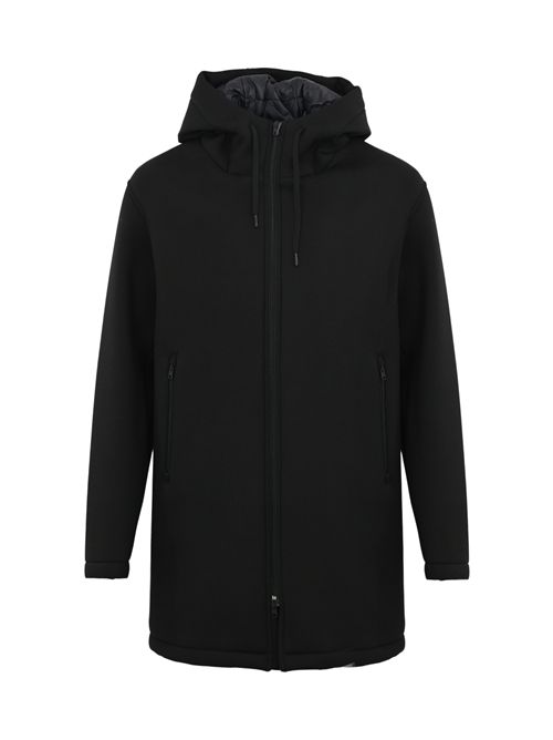 Parka lungo in 3 Layer scuba Nero Herno | PA000163U 39501Z9300